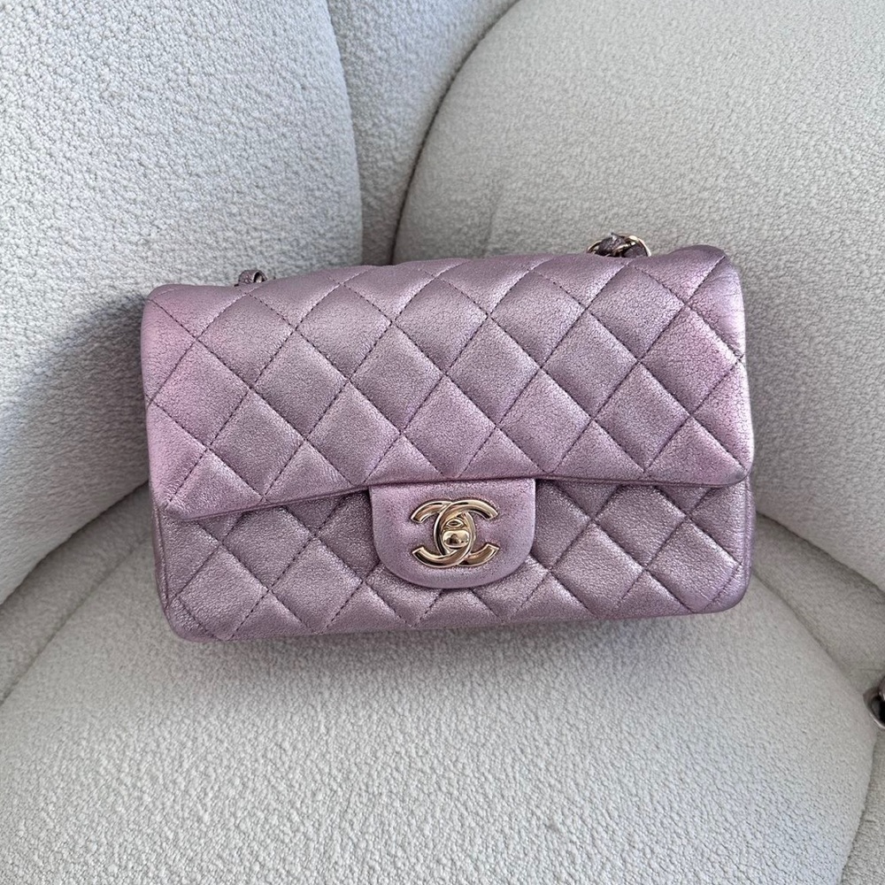 SOLD - CHANEL Iridescent Lambskin Mini Rectangular Flap Bag - Picture 1 of 7